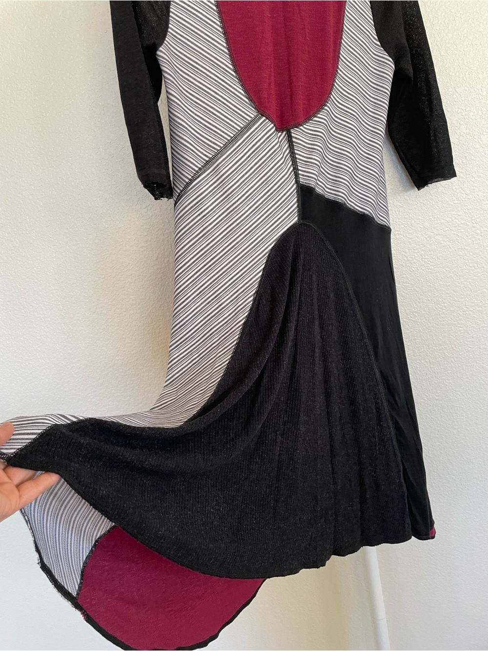 Seven Waves Whimsygoth Mixed Media Patchwork Lagenlook Indie Tunic Dress Medium - Picture 8 of 8